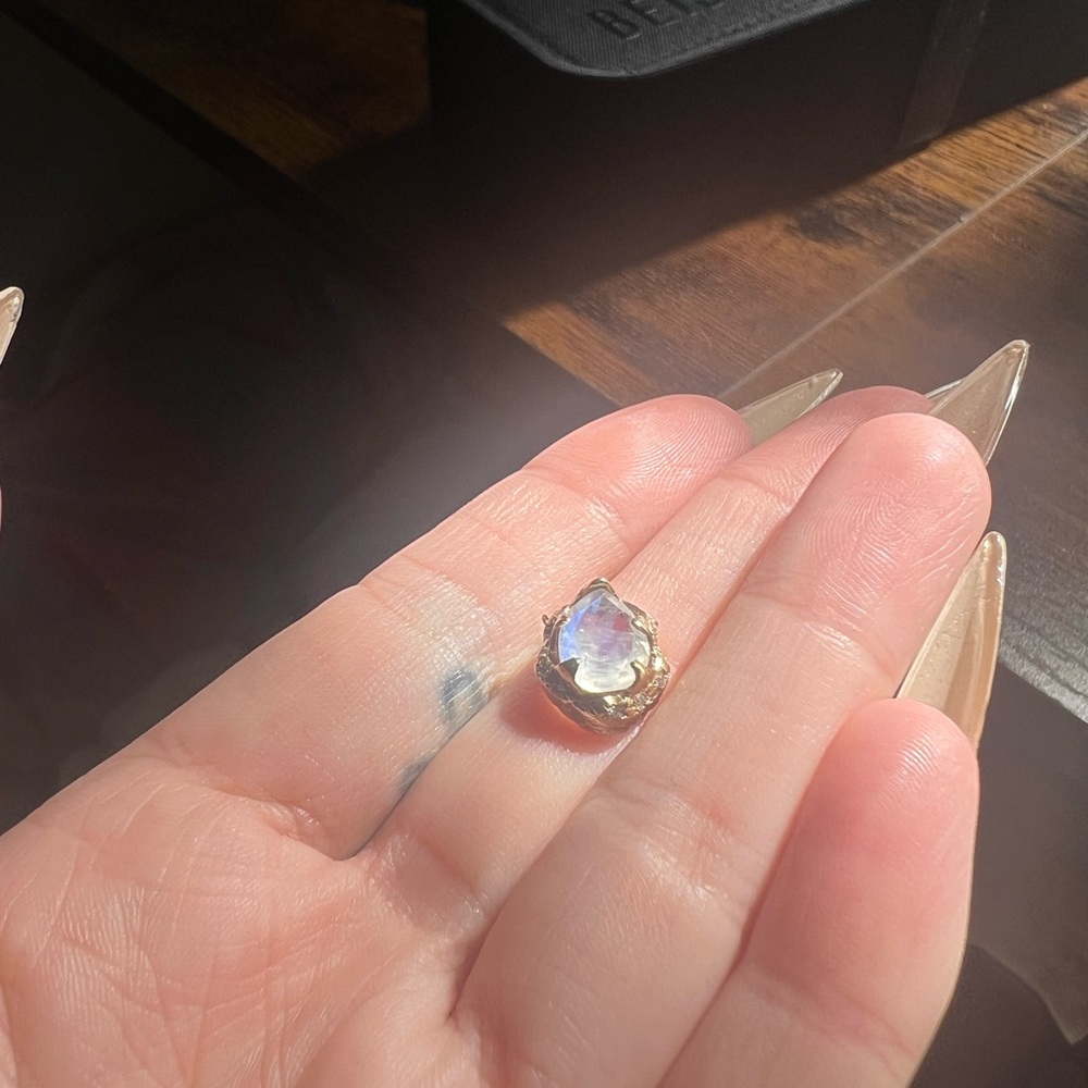 Logan Hollowell baby queen water drop moon stone sprinkled diamonds no chain
